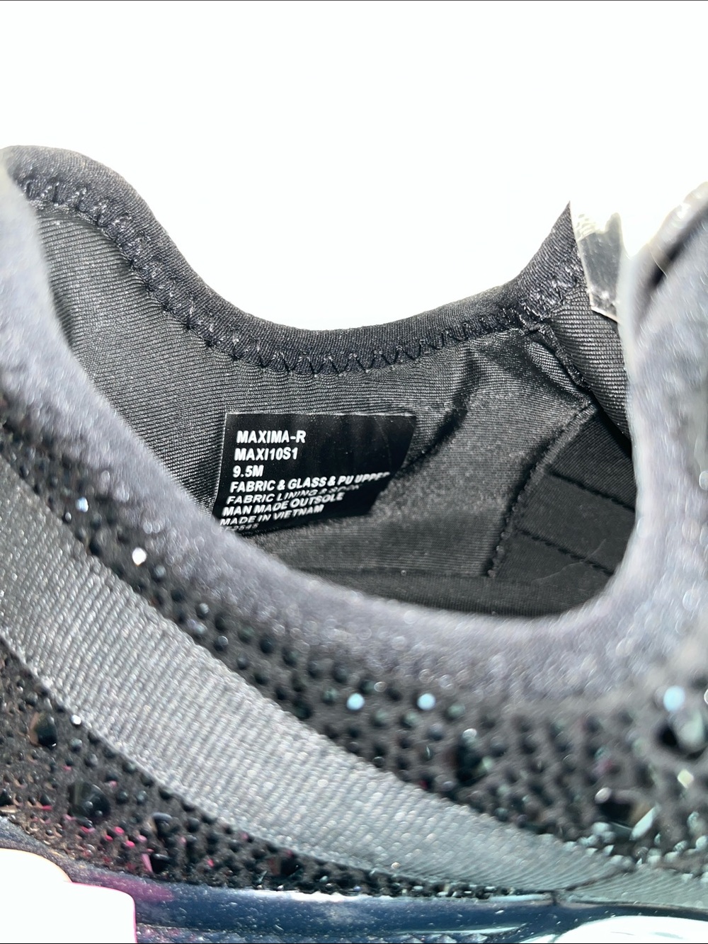 Steve Madden Black Rhinestone Knit Platform Sneakers - Picture 2 of 4